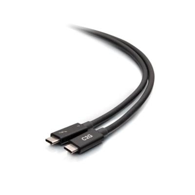 C2G 2,5 ft (0,8 m) Thunderbolt™ 4 USB-C actieve kabel 40 Gbps overdrachtssnelheden, 100 Watt voeding en 4K-video (0,8 M, zwart)