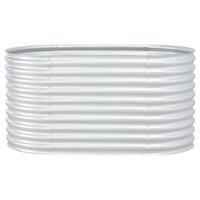 Plantenbak verhoogd 160x80x81 cm gegalvaniseerd staal zilver - thumbnail
