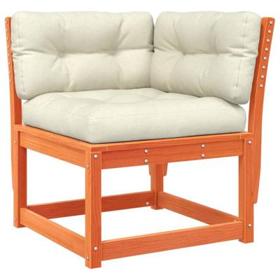5-delige Loungeset met kussens massief grenenhout wasbruin - thumbnail