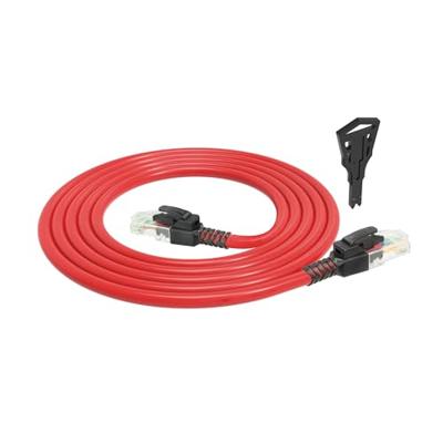 ACT Rode 2 meter U/UTP CAT6A LSZH vergrendelbare patchkabel snagless met RJ45 connectoren
