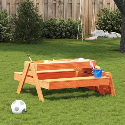 Picknicktafel met zandbak voor kinderen grenenhout wasbruin Picknicktafel met zandbak voor kinderen grenenhout wasbruin
