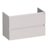 Brauer Joy Wavy - Onderkast Ondiep - 80 cm - met 2 Softclose Lades Greeploos en 1 Sifon Uitsparing - Mat Zand - thumbnail