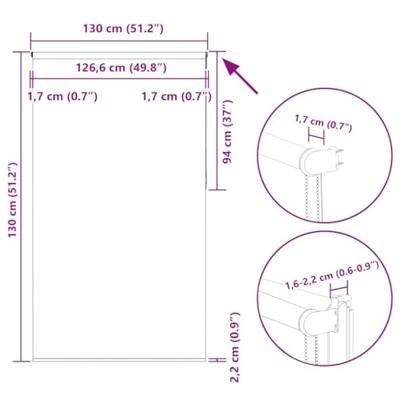 Rolgordijn verduisterend 130x130 cm stofbreedte 126,6 cm beige