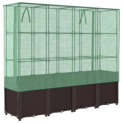 Plantenbak verhoogd met kashoes 160x40x153 cm rattanlook