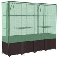 Plantenbak verhoogd met kashoes 160x40x153 cm rattanlook - thumbnail
