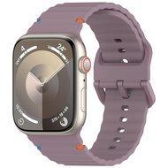 By Qubix - Wave sportband - Zacht paars - Compatible met Apple Watch 38mm / 40mm / 41mm / 42mm - Compatible Apple watch bandjes - thumbnail