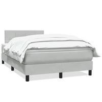 Boxspring met matras fluweel lichtgrijs 120x220 cm - thumbnail