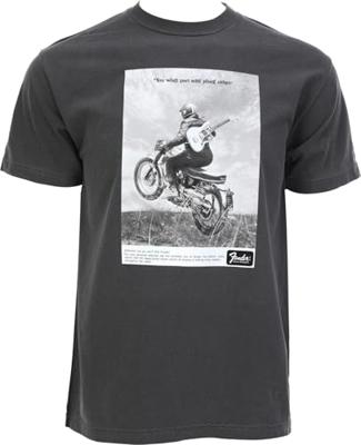 Fender Vintage Ad Tee Motorcycle Rider graphite XL