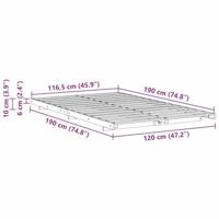 Bedframe Wasbruin 120 x190 cm Massief grenenhout - thumbnail