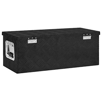 Opbergbox 70x31x27 cm aluminium zwart Opbergbox 70x31x27 cm aluminium zwart