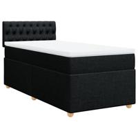 Boxspring met matras stof zwart 140x200 cm - thumbnail