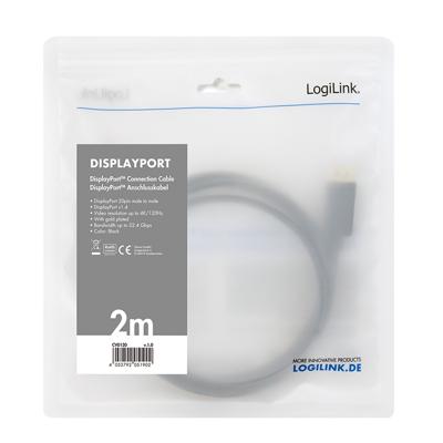 LogiLink CV0120 DisplayPort kabel 2 m Zwart