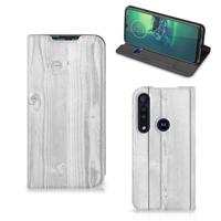 Motorola G8 Plus Book | Wallet Case | White Wood - thumbnail