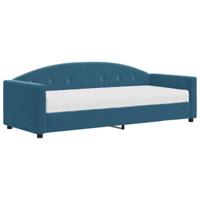 Slaapbank met matras 80x200 cm fluweel blauw - thumbnail