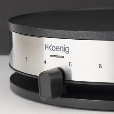 HKoeNIG KREP29 Crepiere 33cm - Temperatuur tot 230°C - 1300W - Antiaanbaklaag - Verwarmingsindicator - RVS band