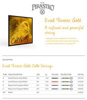 Pirastro 335020 Evah Pirazzi Gold Snarenset Cello, Medium - thumbnail