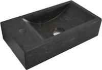 Ben Venetia S fontein 1 kraangat links 36x18x9 cm hardstenen zwart - thumbnail