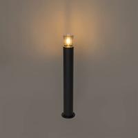 QAZQA Staande buitenlamp zwart met smoke kap 70 cm - Odense - thumbnail