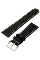 Horlogeband Mondaine BM20011 Leder Zwart 22mm - thumbnail