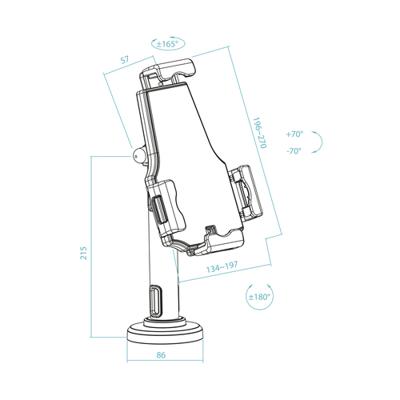 Steun voor mobiele telefoons TooQ TQTDS0812