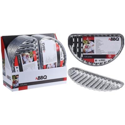 BBQ Aluminium Grillschaal Halfrond 4st
