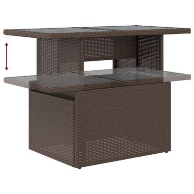 6-delige Loungeset met kussens poly rattan bruin - thumbnail