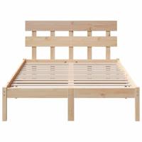 Bedframe met hoofdeinde Bruin 140 x 190 cm Massief grenenhout - thumbnail