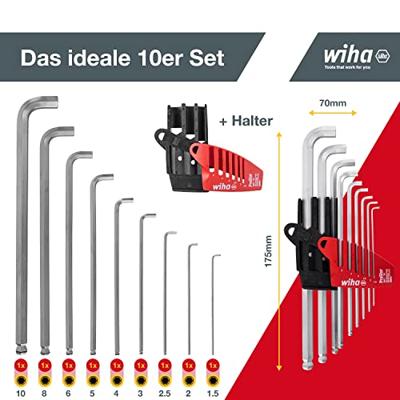 Wiha Inbus Haakse schroevendraaierset 1.5 mm, 2 mm, 2.5 mm, 3 mm, 4 mm, 5 mm, 6 mm, 8 mm, 10 mm 9-delig - thumbnail