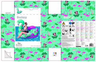 Bestway opblaasdier flamingo junior 173 x 170 cm PVC blauw/paars Bestway opblaasdier flamingo junior 173 x 170 cm PVC blauw/paars