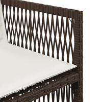 11-delige Tuinset met kussens poly rattan bruin - thumbnail