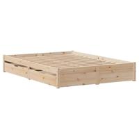 Bedframe zonder matras massief grenenhout 135x190 cm - thumbnail