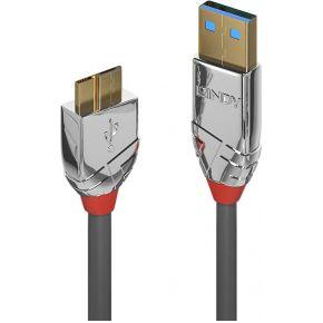 LINDY Cromo Line 36656 0, 5 m USB 3.0 type A naar Micro-B kabel, antraciet