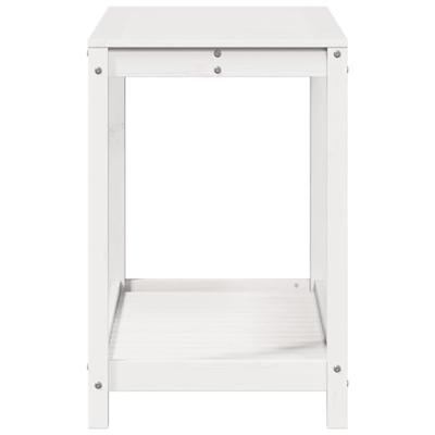 VidaXL Oppottafel met schap 108x50x75 cm massief grenenhout wit