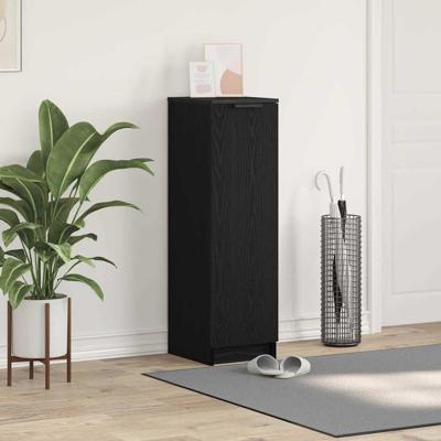 Schoenenkast Zwart Eiken 29,5 x 35 x 101 cm Bewerkt hout