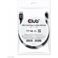 club3D CAC-1526 USB-kabel USB 3.2 Gen1 USB-C stekker, USB-micro-B stekker 1.00 m Zwart - thumbnail