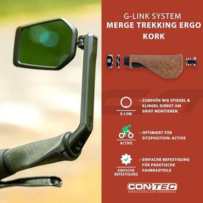CONTEC handvatten "merge trekking ergo kork" ct grips merge trekking ergo cork 96/140mm
