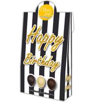 Voor Jou! Cadeau doos black & white happy birthday 100 Gram - thumbnail