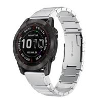 By Qubix - Stainless steel schakelband - Zilver - Compatible met Garmin Fenix 8-51mm - Compatible Garmin bandje - thumbnail