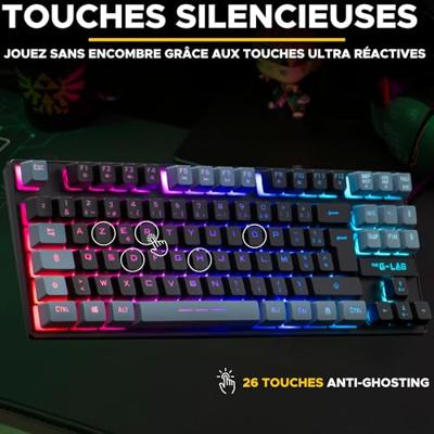 Gaming toetsenbord - The G-Lab - KEYZ CAESIUM - RGB - Zwart & Grijs - TKL