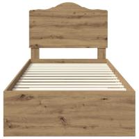 Bedframe met hoofdeinde Artisan Eiken 90 x 190 cm Bewerkt hout - thumbnail