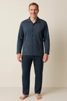 Gentlemen tricot heren pyjama - doorknoop - thumbnail