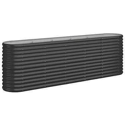 VidaXL Plantenbak 224x40x68 cm gegalvaniseerd staal antracietkleurig