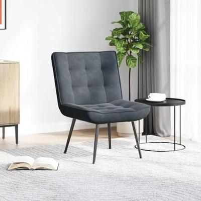 Relaxstoel 64x74x84 cm fluweel donkergrijs Relaxstoel 64x74x84 cm fluweel donkergrijs