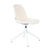 Zuiver Draaibare Eetkamerstoel 'Albert Kuip' Bouclé, kleur Wit - thumbnail