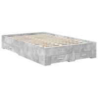 Bedframe met hoofdeinde Beton Grijs 135 x 190 cm Bewerkt hout - thumbnail