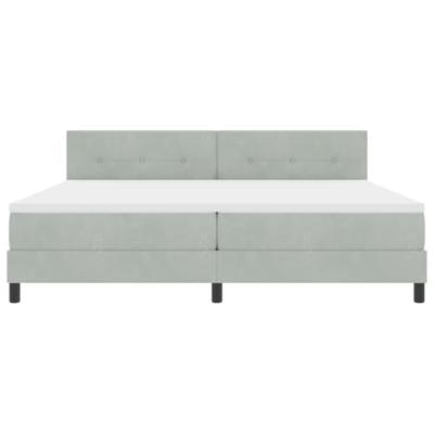 Boxspringbed met Matras met matras Lichtgrijs 200 x 200 cm Stof