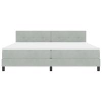 Boxspringbed met Matras met matras Lichtgrijs 200 x 200 cm Stof - thumbnail
