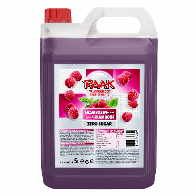 Raak vruchtensiroop zero framboos (5 liter)