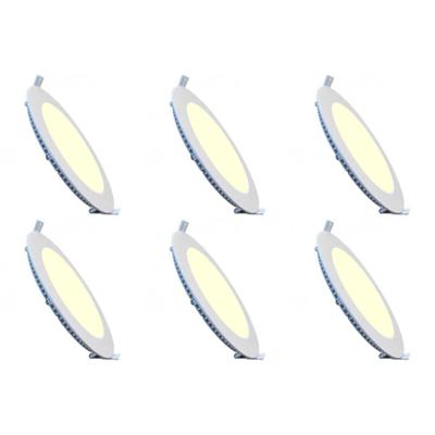 LED Downlight Slim Rond 9W - Warm Wit 2700K - 6-Pack - Ø146mm