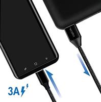 USB 2.0 aansluitkabel, USB (type A) naar USB (type C) zwart, 1m - thumbnail